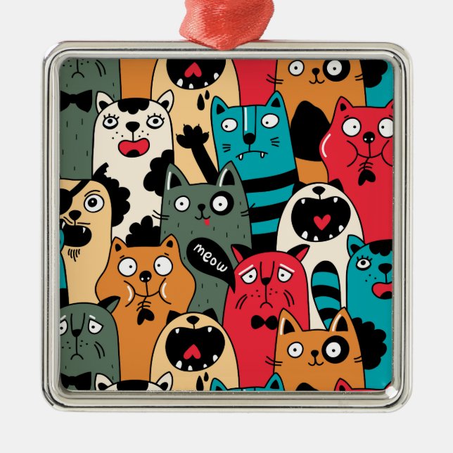 The crowd of cats metal tree decoration (Front)