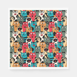 The crowd of cats napkin