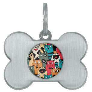 The crowd of cats pet ID tag