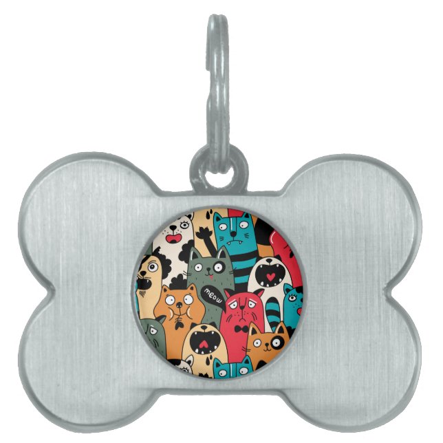 The crowd of cats pet ID tag (Front)