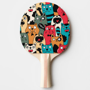 The crowd of cats ping pong paddle