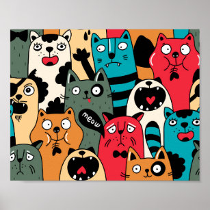 The crowd of cats poster