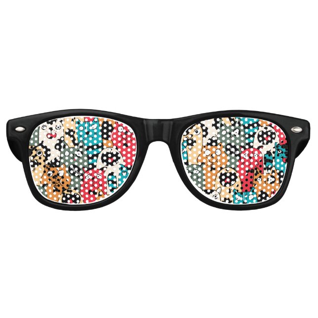 The crowd of cats retro sunglasses (Front)