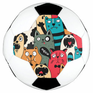 The crowd of cats soccer ball