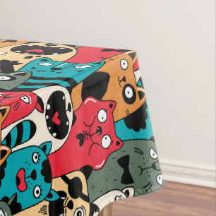 The crowd of cats tablecloth