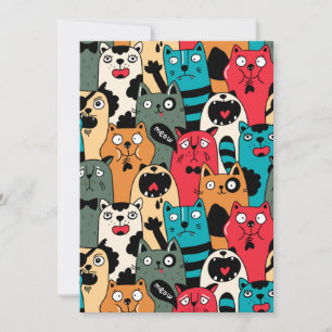 The crowd of cats thank you card