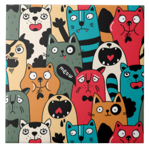 The crowd of cats tile