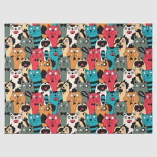 The crowd of cats tissue paper