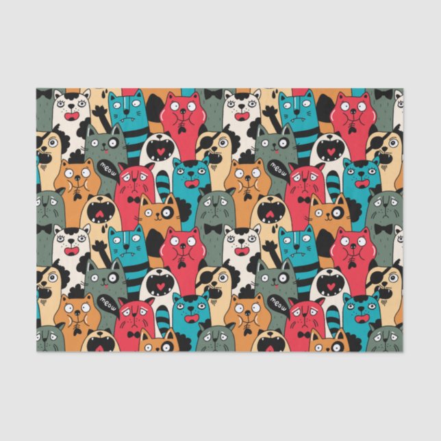 The crowd of cats tissue paper (Front)