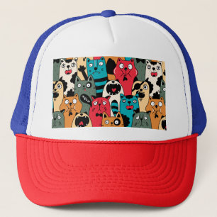 The crowd of cats trucker hat