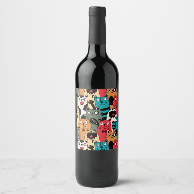 The crowd of cats wine label (Front)