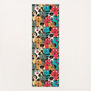 The crowd of cats yoga mat