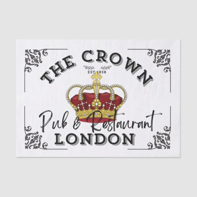 The Crown - British Pub Sign Tissue Paper (Front)