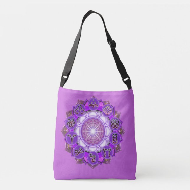 The Crown Chakra art Crossbody Bag (Back)