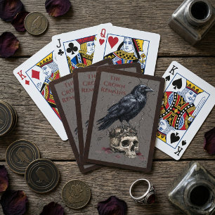 The Crown Remains Gothic Raven Skull Dark Academia Playing Cards