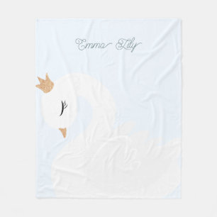 The Crowned Swan Fleece Blanket