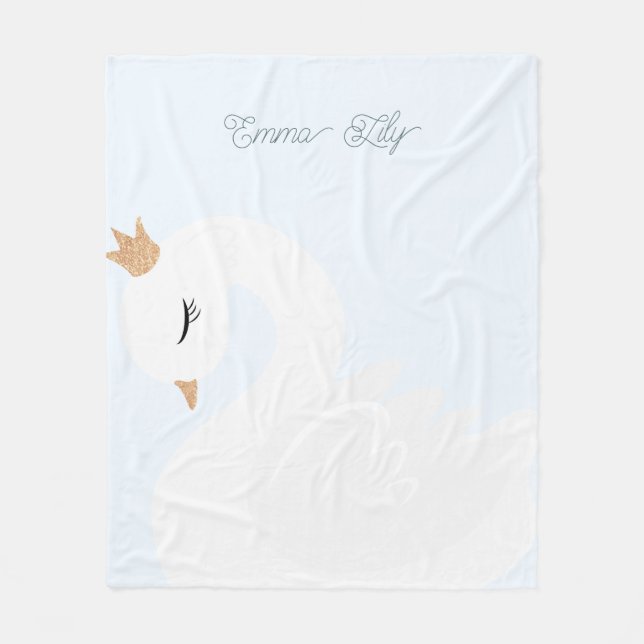 The Crowned Swan Fleece Blanket (Front)