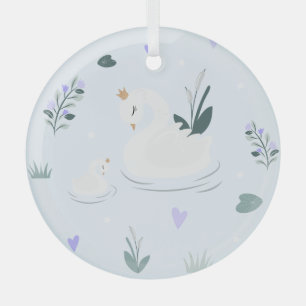 The Crowned Swan Glass Tree Decoration