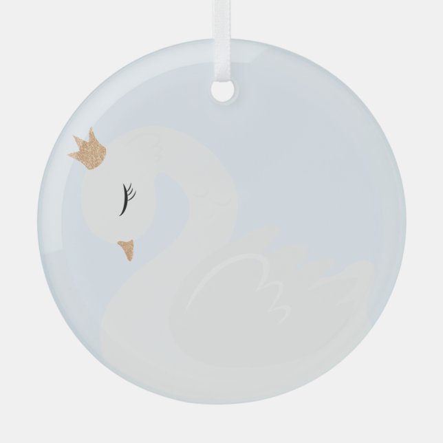 The Crowned Swan Glass Tree Decoration (Front)