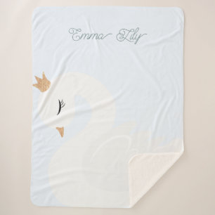 The Crowned Swan Sherpa Blanket