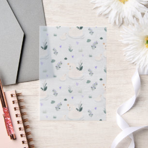 The Crowned Swan Vellum Invitations