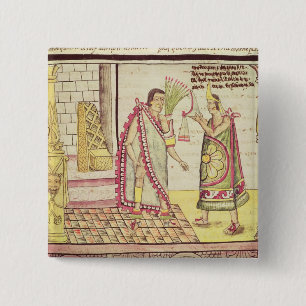 The Crowning of Montezuma II 15 Cm Square Badge