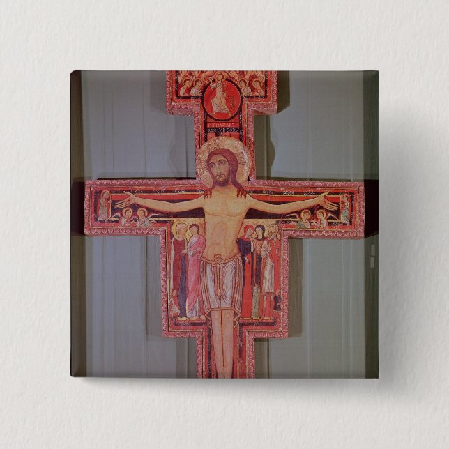 The Crucifix of St. Damian 15 Cm Square Badge (Front)
