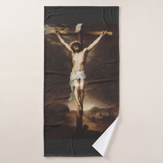 The Crucifixion by Bartolome Esteban Murillo Bath Towel (Bath Towel)