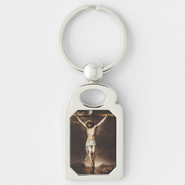 The Crucifixion by Bartolome Esteban Murillo Key Ring (Front)