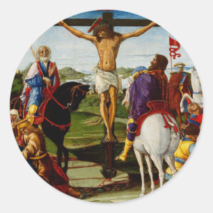 The Crucifixion by Benvenuto di Giovanni Classic Round Sticker