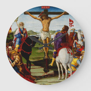 The Crucifixion by Benvenuto di Giovanni Large Clock