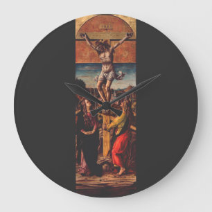 The Crucifixion by Carlo Crivelli Large Clock