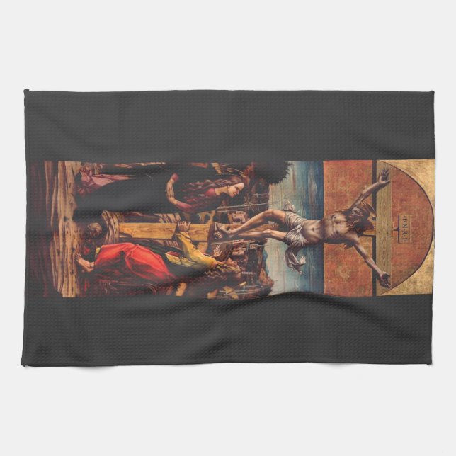 The Crucifixion by Carlo Crivelli  Tea Towel (Horizontal)