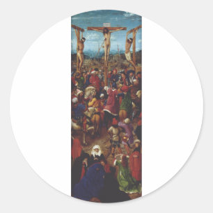 The Crucifixion by Van Eyck Classic Round Sticker
