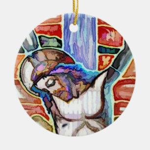 THE CRUCIFIXION CERAMIC TREE DECORATION