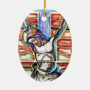 THE CRUCIFIXION CERAMIC TREE DECORATION