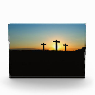 The Crucifixion Crosses at Sunset Photo Block