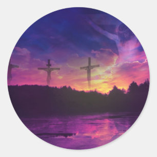 The Crucifixion of Jesus Christ Classic Round Sticker