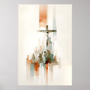The Crucifixion Of Jesus Minimalist Watercolor Poster