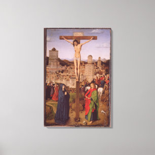 The Crucifixion (oil on panel) Canvas Print