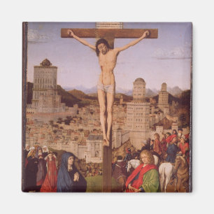 The Crucifixion (oil on panel) Magnet