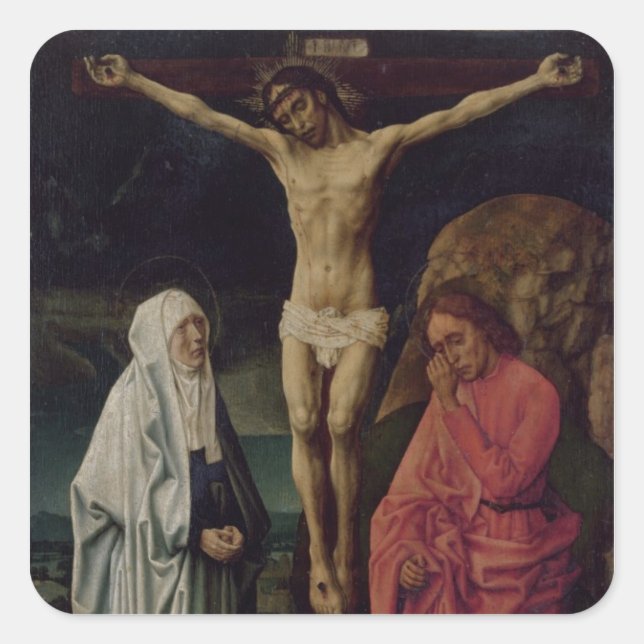 The Crucifixion (panel) 2 Square Sticker (Front)