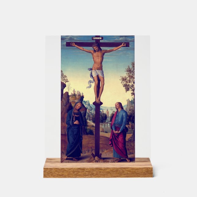 The Crucifixion with the Virgin by Pietro Perugino Acrylic Sign (Front)