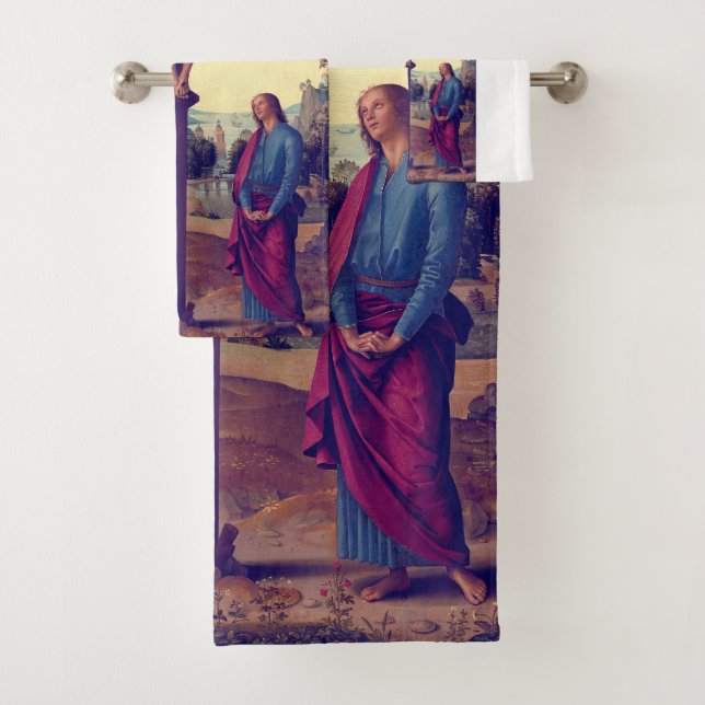The Crucifixion with the Virgin by Pietro Perugino Bath Towel Set (Insitu)