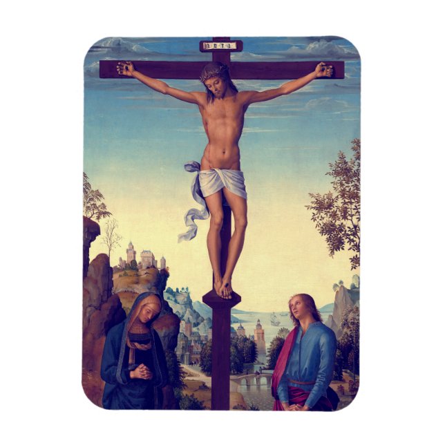 The Crucifixion with the Virgin by Pietro Perugino Magnet (Vertical)