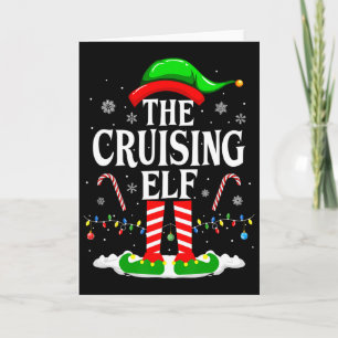 The Cruising Elf Xmas Funny Matching Family Cruise Card
