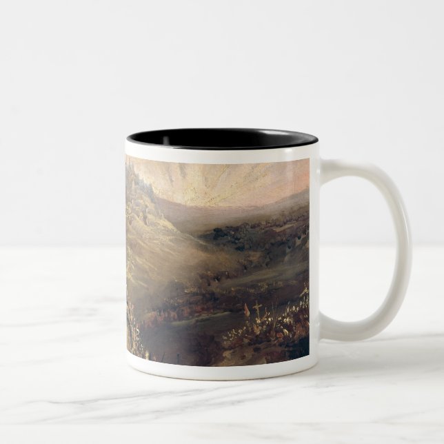 The Crusaders Before Jerusalem Two-Tone Coffee Mug (Right)