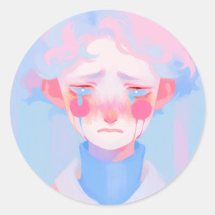 The Crying Clown Classic Round Sticker