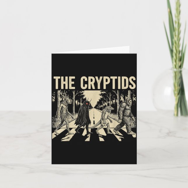The Cryptids Funny Bigfoot Mothman Monster Card (Front)