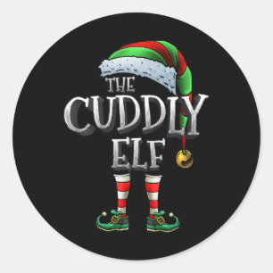 The Cuddly Elf Matching Family Cuddly Christmas El Classic Round Sticker